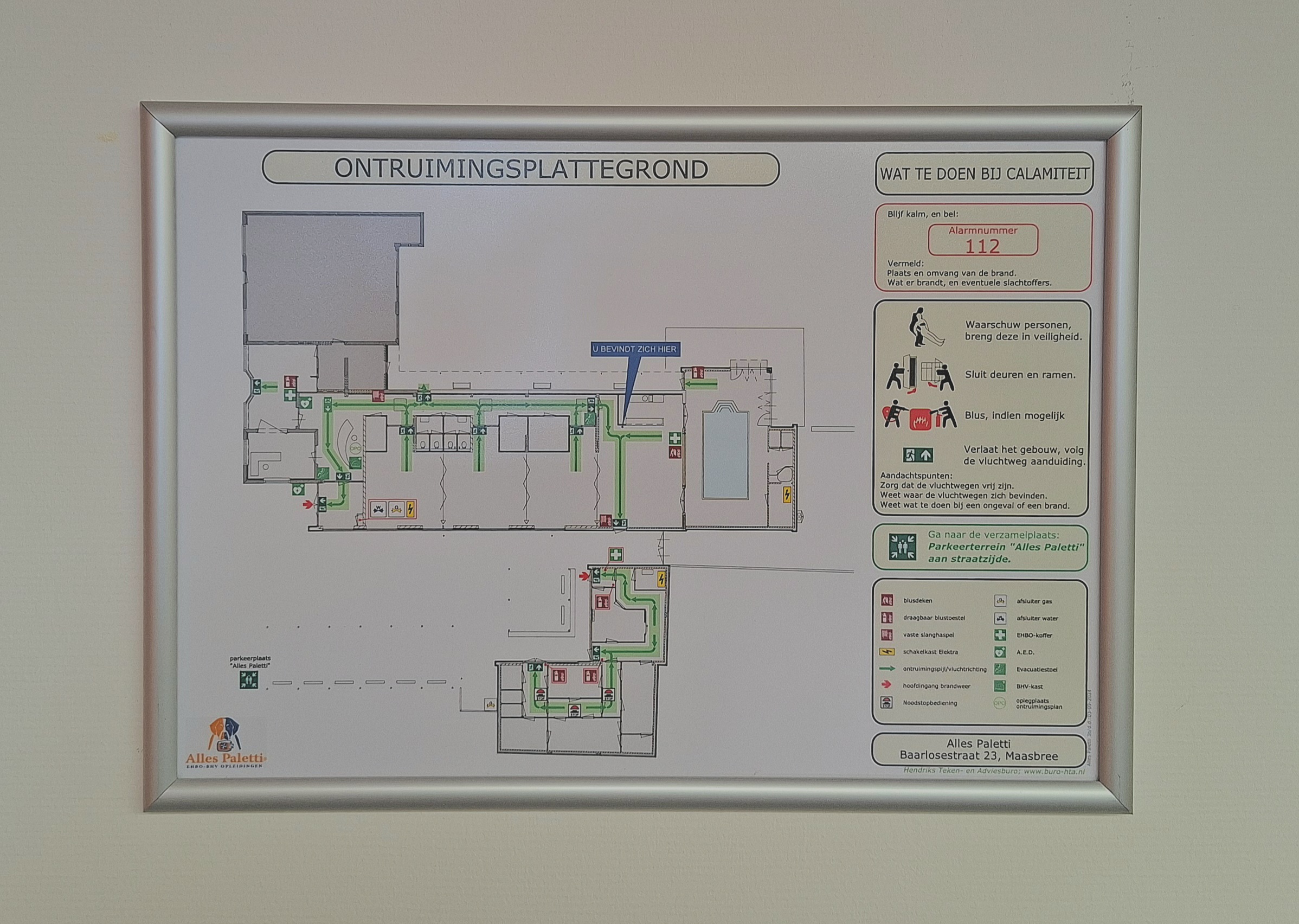 ontruimingsplattegrond voorbeeld